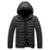 Jaqueta Puffer Bobojaco Feminina Casaco Corta Vento Acolchoada Impermeável Bolsos Capuz Removível - Preto