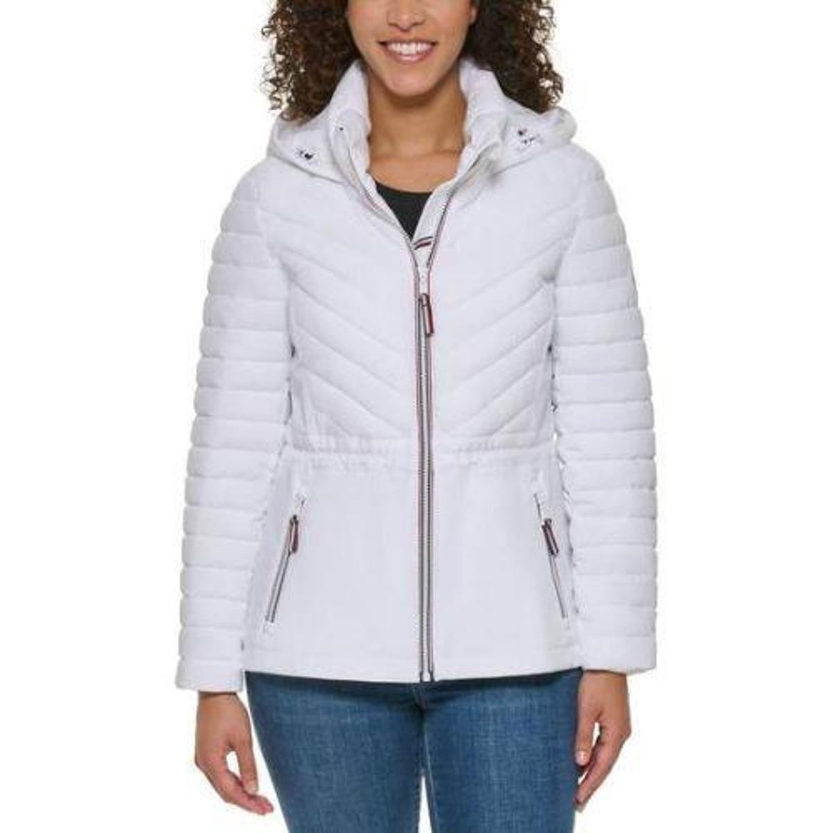 Jaqueta Puffer Branca Feminina Com Capuz Tommy Hilfiger - Branco | Netshoes
