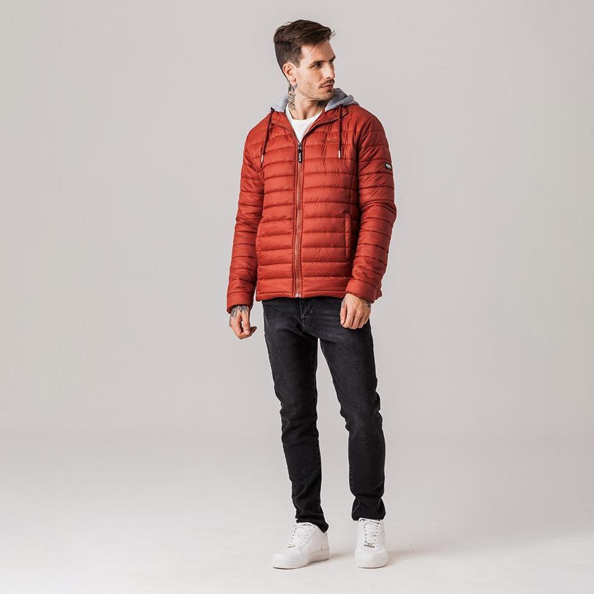 Jaqueta Puffer com capuz de moletom Masculina Endless Rock e Soda Menor preço em Jaqueta Puffer com capuz de moletom Masculina Endless Rock e Soda