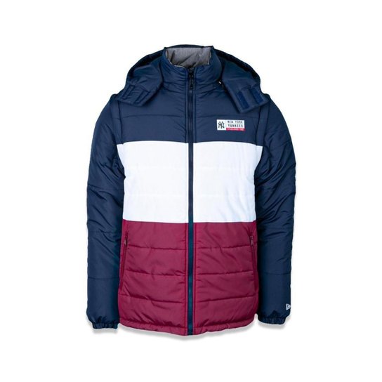 JAQUETA PUFFER/ DOUBLE FACE/COLETE MLB NEW YORK YANKEES COLLEGE DOUBLE FACE NEW ERA - Marinho+Cinza Menor preço em JAQUETA PUFFER/ DOUBLE FACE/COLETE MLB NEW YORK YANKEES COLLEGE DOUBLE FACE NEW ERA - Marinho+Cinza