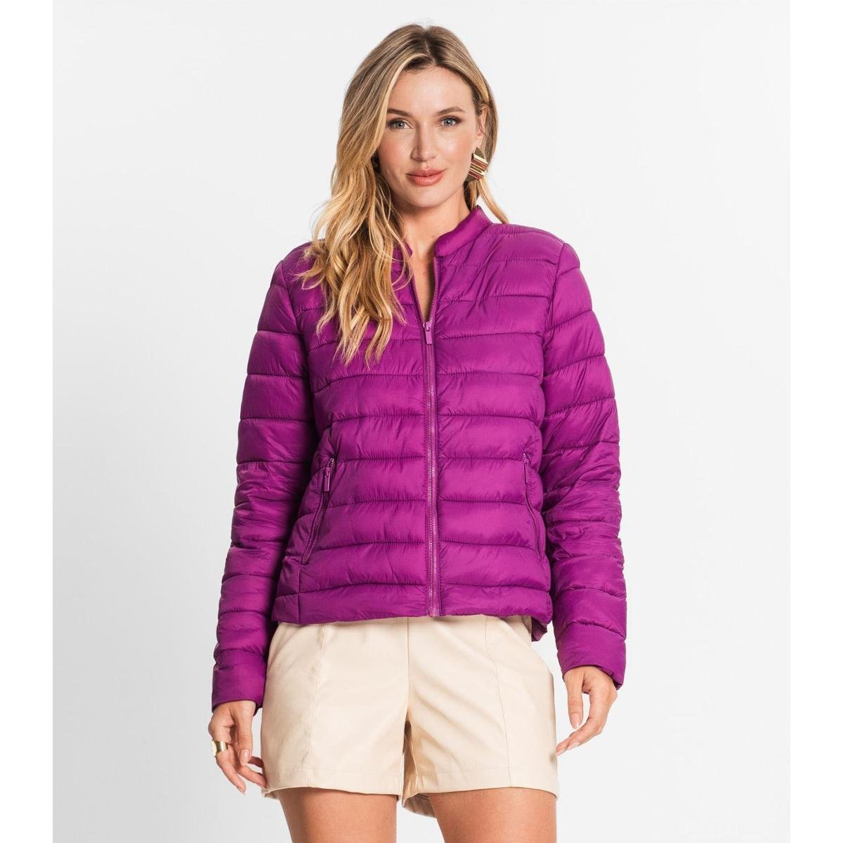 Jaqueta Puffer Feminina Endless Roxo Menor preço em Jaqueta Puffer Feminina Endless Roxo