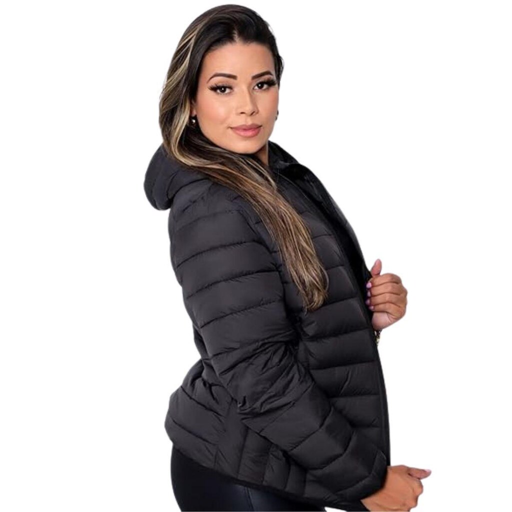 Jaqueta Puffer Feminina Nylon Impermeável Industrie Forrada
