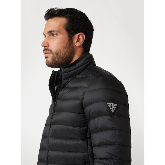Jaqueta Puffer Gola Alta Preto
