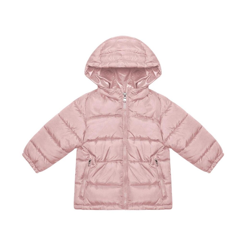 Jaqueta Puffer Infantil com Capuz Trick Nick Rosa