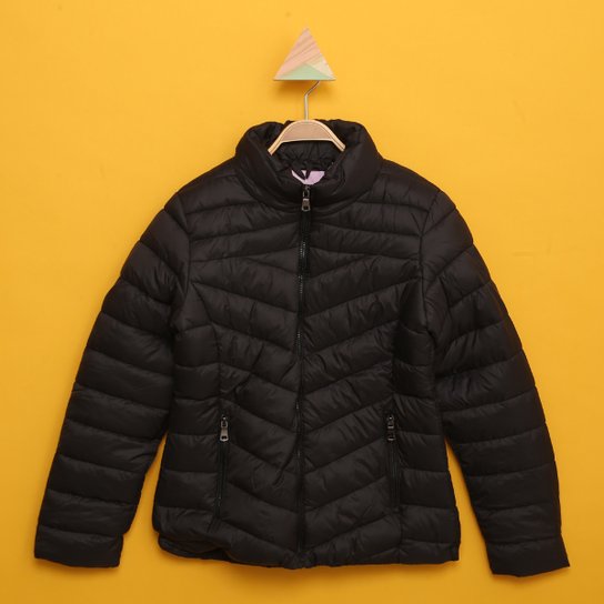 Jaqueta Puffer Juvenil Pixe Love - Preto Menor preço em Jaqueta Puffer Juvenil Pixe Love - Preto