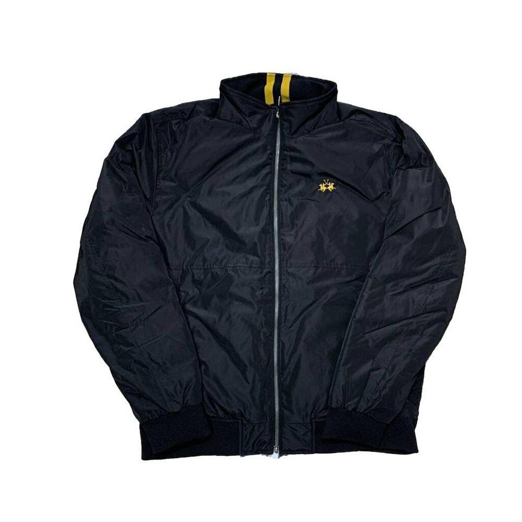 Jaqueta Puffer La Martina De Nylon Basica Bordada Preto