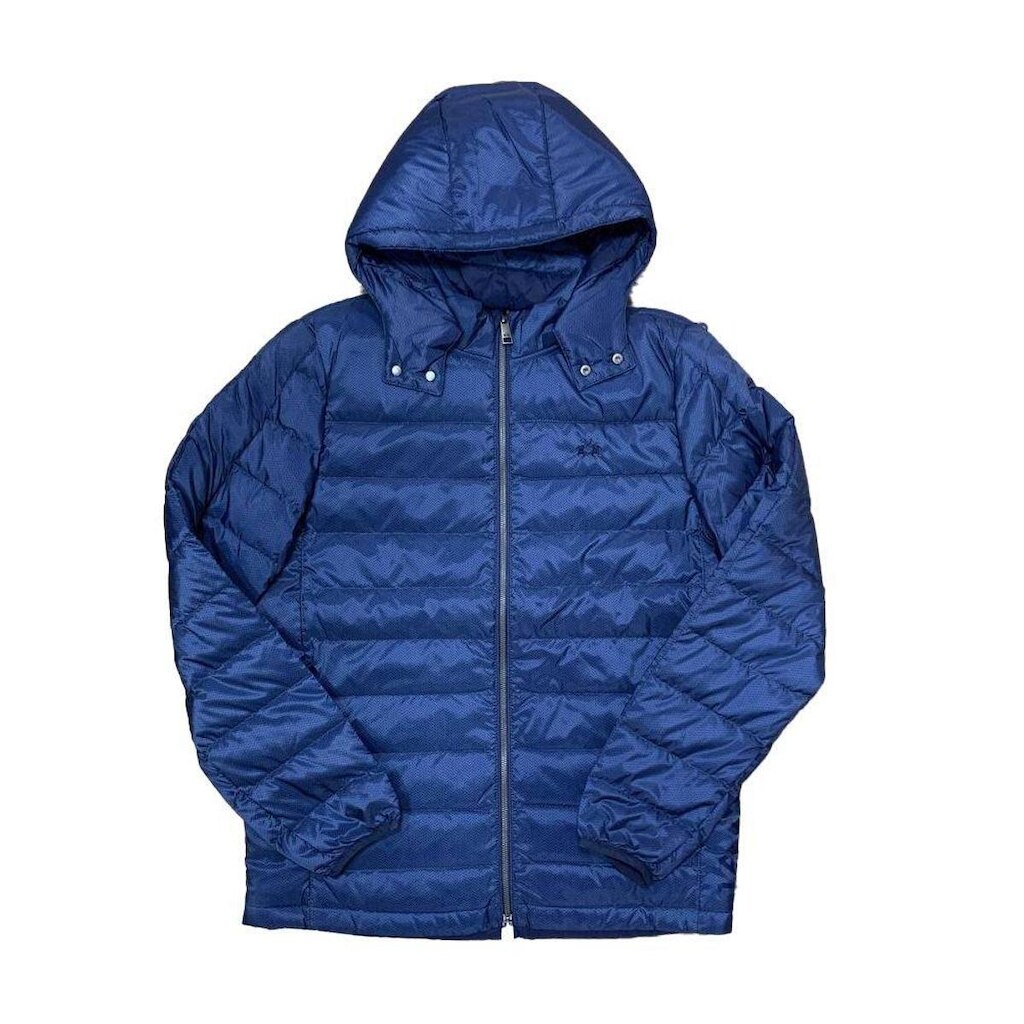 Jaqueta Puffer La Martina De Nylon Com Capuz Basica Azul