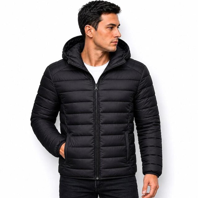 Jaqueta Puffer Masculina Bobojaco Casaco Capuz Removível