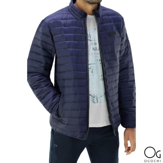 Jaqueta Puffer Masculina Ogochi - Marinho Menor preço em Jaqueta Puffer Masculina Ogochi - Marinho