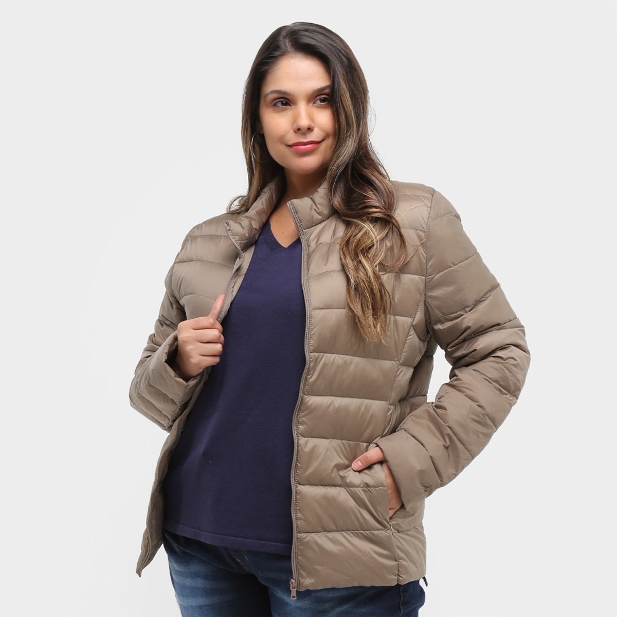 jaqueta bege feminina