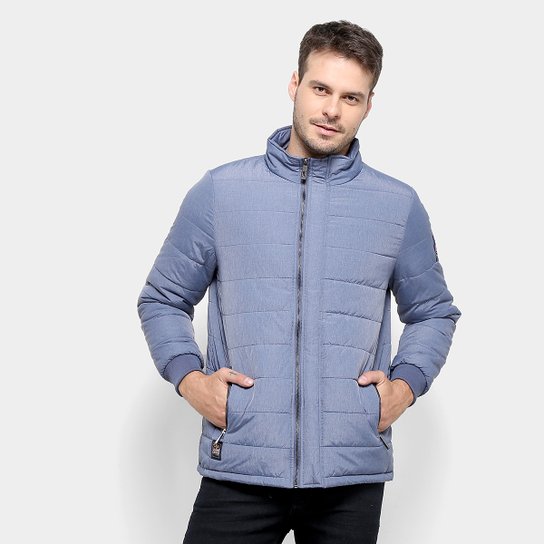 Jaqueta Puffer Red Bull Efeito Jeans Masculina - Azul Escuro Menor preço em Jaqueta Puffer Red Bull Efeito Jeans Masculina - Azul Escuro