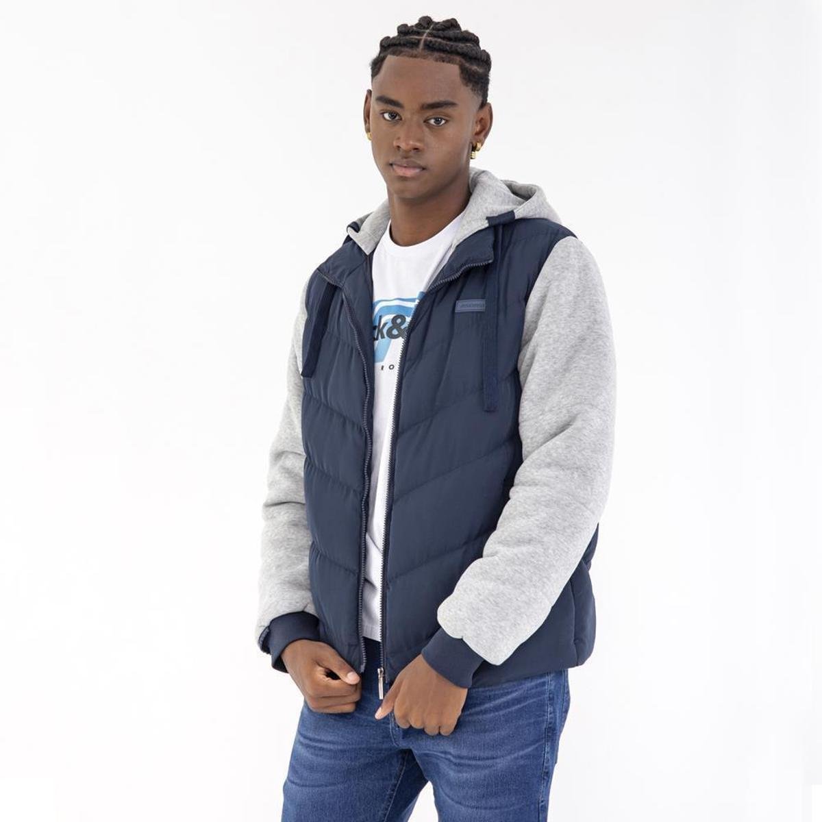 Jaqueta Puffer RockeSoda Masculina Manga Moletom Estilo Leve Menor preço em Jaqueta Puffer RockeSoda Masculina Manga Moletom Estilo Leve