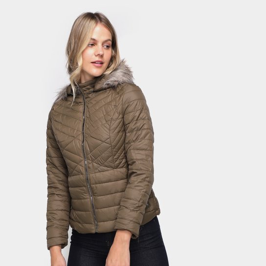 Jaqueta Puffer Roosevelt Pelinho C/ Capuz Feminina - Verde Menor preço em Jaqueta Puffer Roosevelt Pelinho C/ Capuz Feminina - Verde