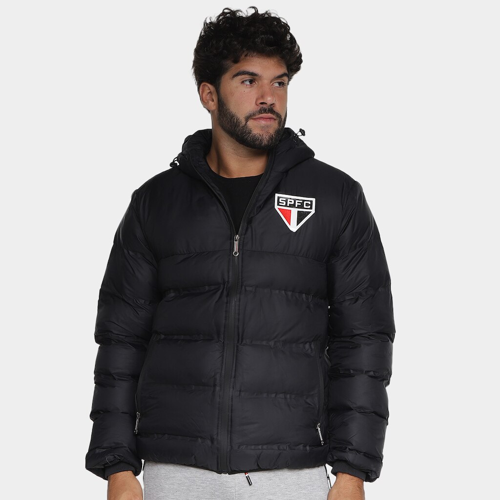 Jaqueta Puffer São Paulo Com Capuz Masculina