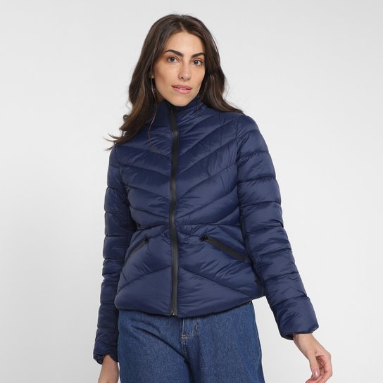 Jaqueta Puffer The Style Box Feminina - Azul Escuro Menor preço em Jaqueta Puffer The Style Box Feminina - Azul Escuro