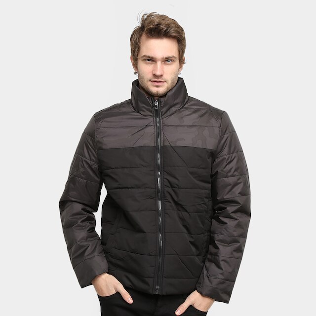 Jaqueta Puffer Victory Eagle Básica Masculina - Preto Menor preço em Jaqueta Puffer Victory Eagle Básica Masculina - Preto