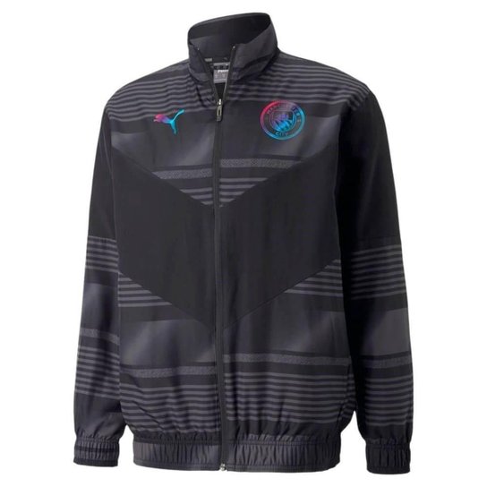 Jaqueta Puma de Treino Manchester City Masculino - Preto - Preto Menor preço em Jaqueta Puma de Treino Manchester City Masculino - Preto - Preto