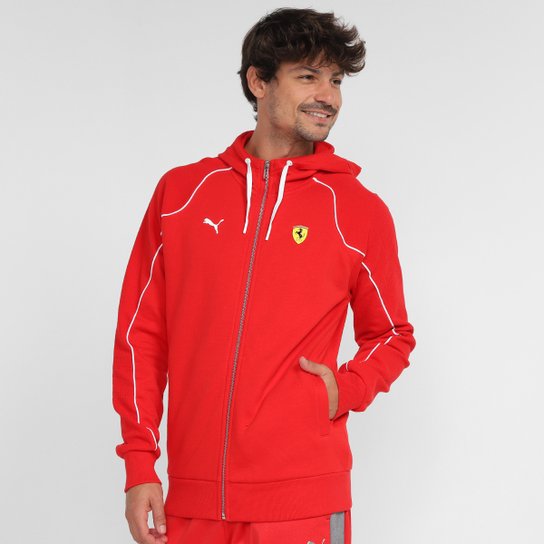 Jaqueta Puma Ferrari Race Sweat com Capuz - Vermelho Menor preço em Jaqueta Puma Ferrari Race Sweat com Capuz - Vermelho