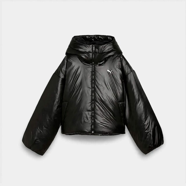 Jaqueta Puma Wardrobe Essentials Shiny Hooded Padded Feminino