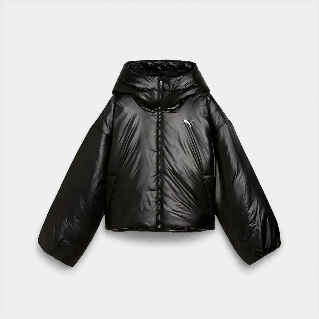Jaqueta Puma Wardrobe Essentials Shiny Hooded Padded Feminino
