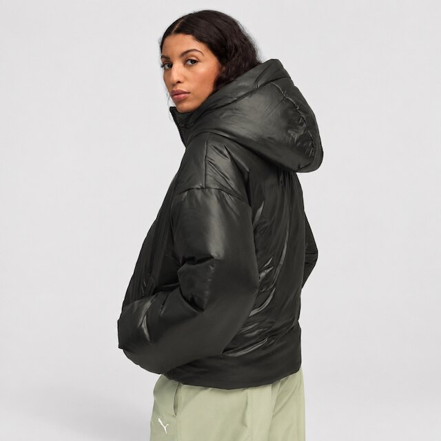 Jaqueta Puma Wardrobe Essentials Shiny Hooded Padded Feminino