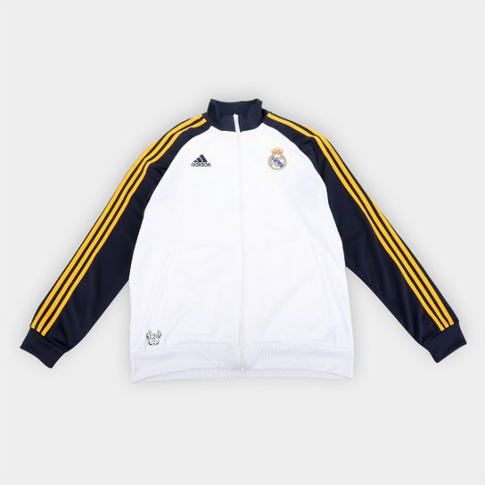 Jaqueta Real Madrid DNA Adidas Masculina - Branco+Marinho Menor preço em Jaqueta Real Madrid DNA Adidas Masculina - Branco+Marinho