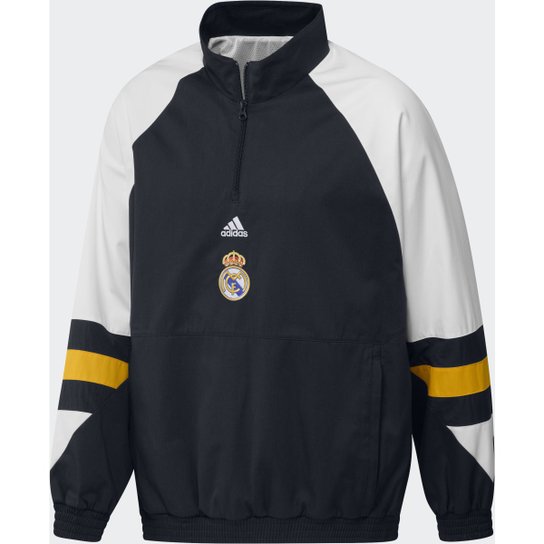 Jaqueta Real Madrid Icon Adidas Masculina - Azul Navy Menor preço em Jaqueta Real Madrid Icon Adidas Masculina - Azul Navy