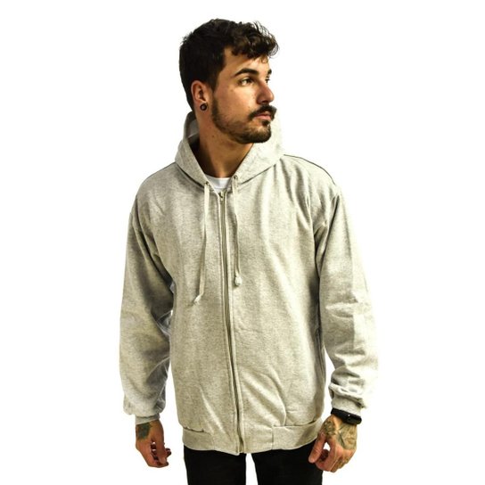 Jaqueta Rich Moletom Capuz Masculino - Cinza Claro