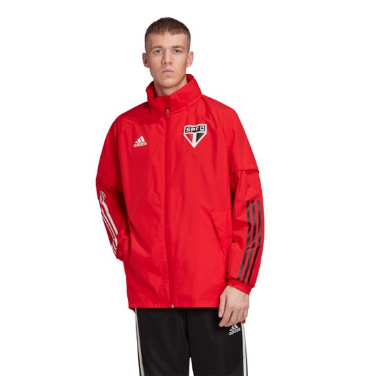 Jaqueta São Paulo Treino 20/21 Adidas Chuva Masculina - Vermelho Menor preço em Jaqueta São Paulo Treino 20/21 Adidas Chuva Masculina - Vermelho