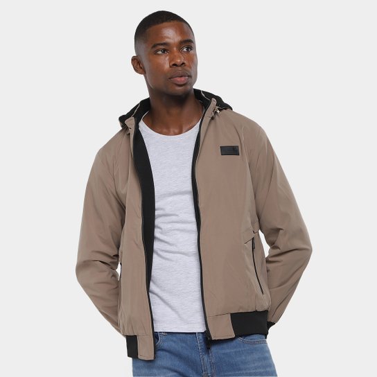 Jaqueta Sarja Red Nose Capuz Masculina - Cáqui Menor preço em Jaqueta Sarja Red Nose Capuz Masculina - Cáqui