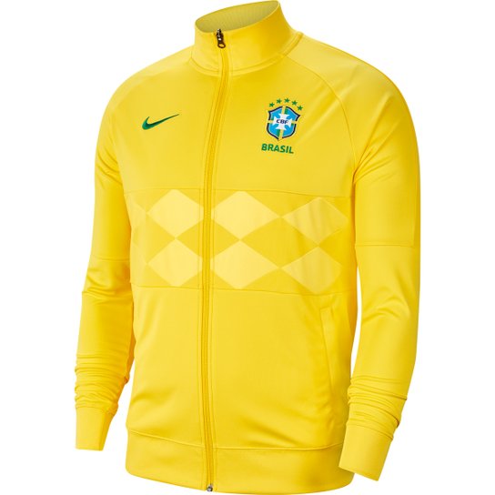 Jaqueta Seleção Brasil 20/21 Hino Nike Masculina - Amarelo Menor preço em Jaqueta Seleção Brasil 20/21 Hino Nike Masculina - Amarelo