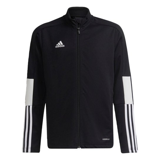 Jaqueta Tiro Essentials Adidas - Preto+Branco Menor preço em Jaqueta Tiro Essentials Adidas - Preto+Branco