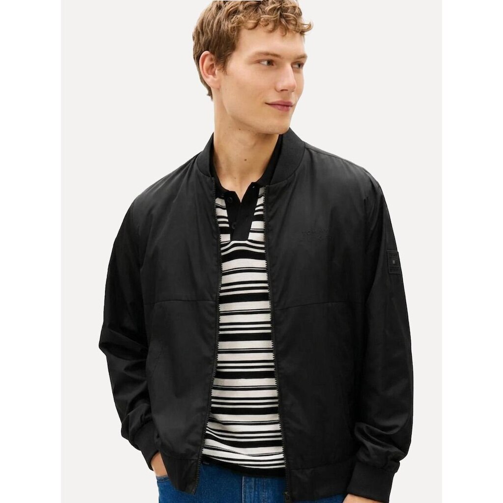 Jaqueta Tommy Hilfiger Branded Rubber Bomber Preta