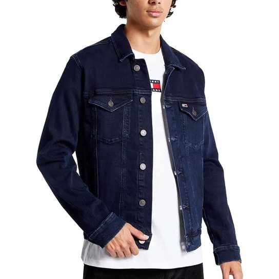 Menor preço em Jaqueta Tommy Jeans Masculina Regular Trucker Escura - Azul