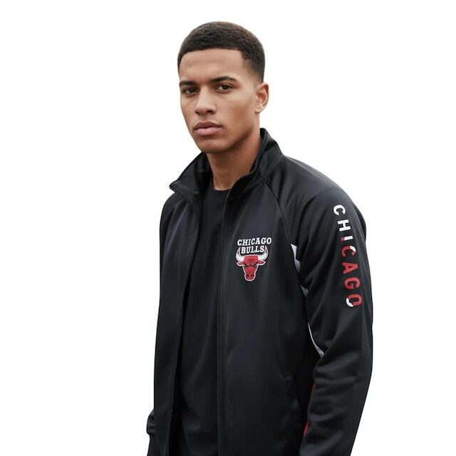 JAQUETA TRILOBAL MASCULINA CHICAGO BULLS PRETA