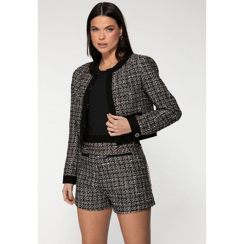Jaqueta Tweed Lurex Eco Preto