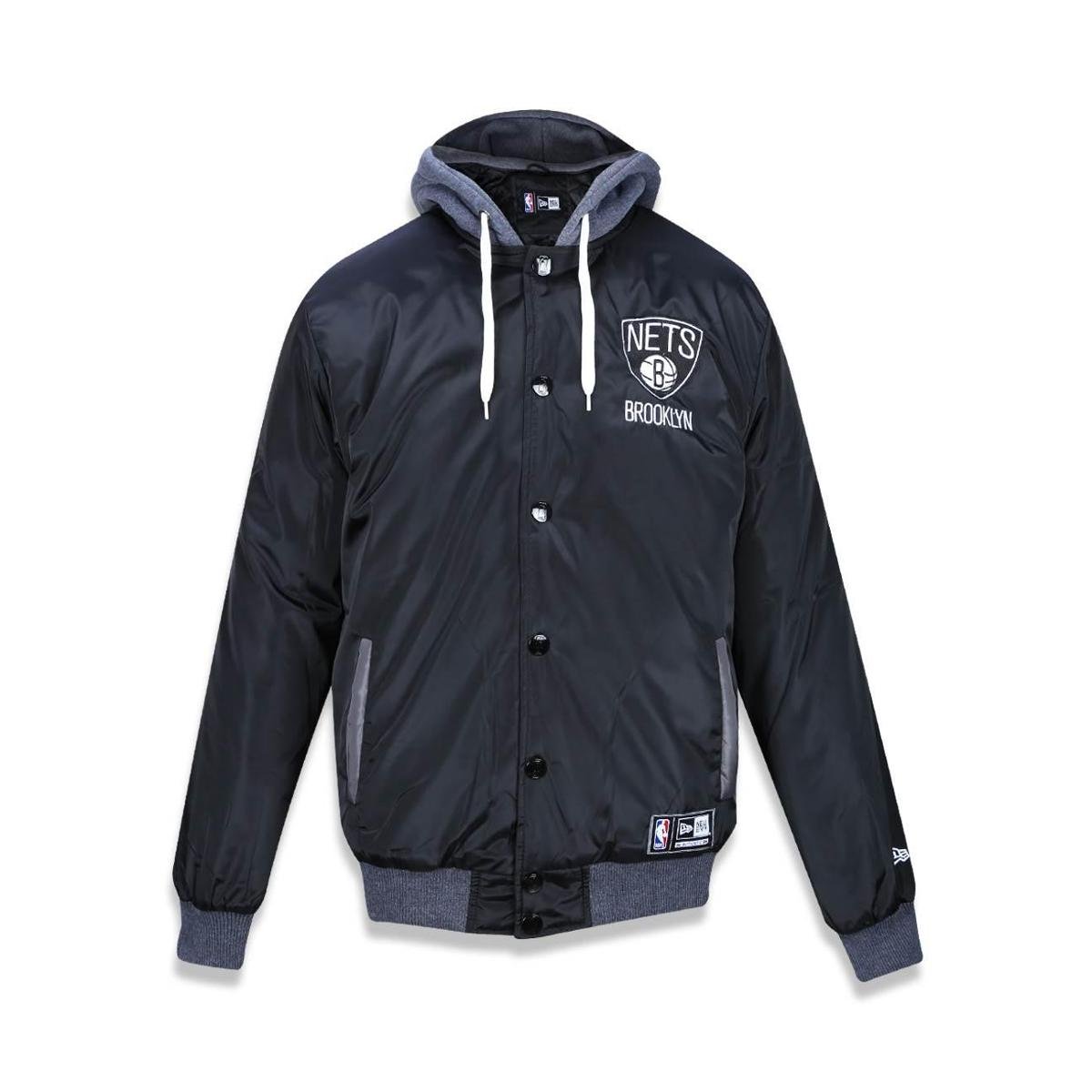 JAQUETA VARSITY BROOKLYN NETS NBA PRETO NEW ERA Preto Netshoes