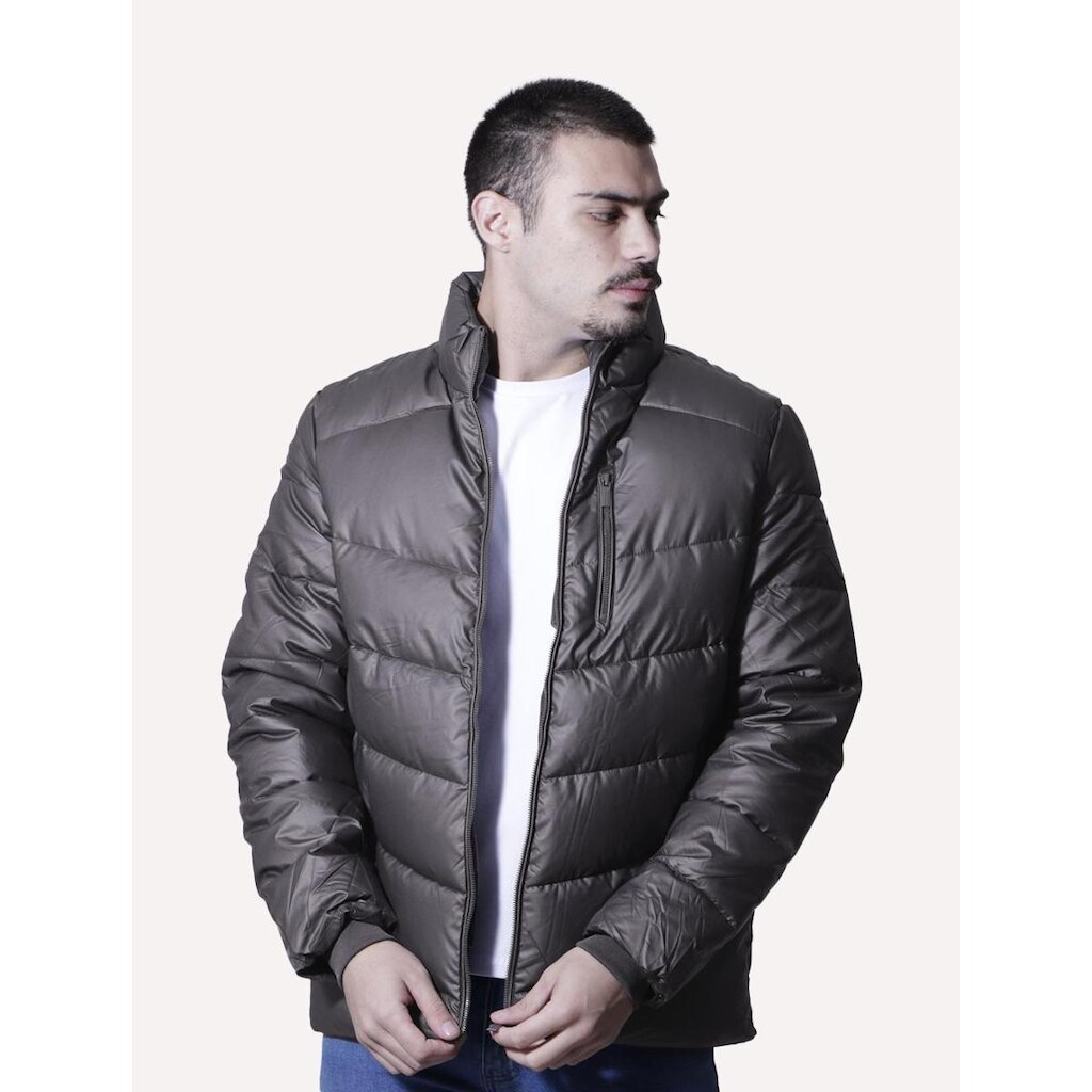 Jaqueta Victory Eagle Masculina Metallic Zip Chumbo