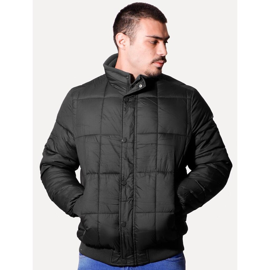 Jaqueta Victory Eagle Masculina Puffer Buttons Preta