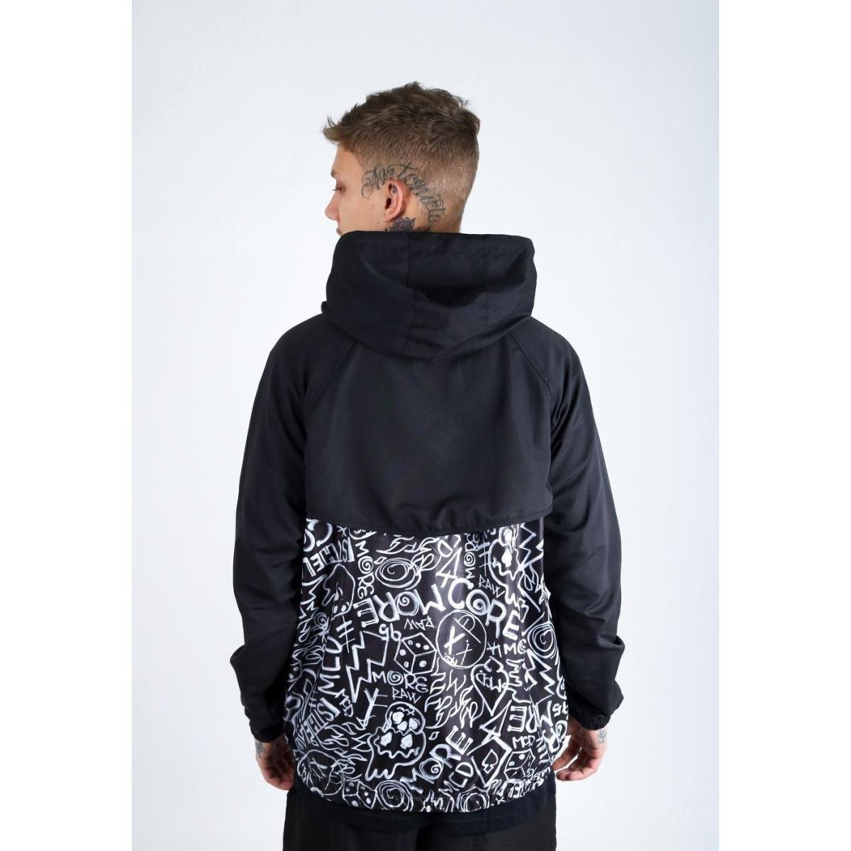 JAQUETA WINDBREAKER FLY PRINTS PRETO MCD Preto Netshoes