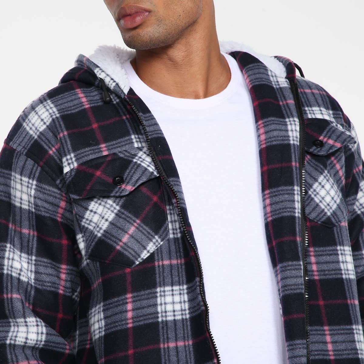 Jaqueta Xadrez Black River Com Capuz Masculina - 2