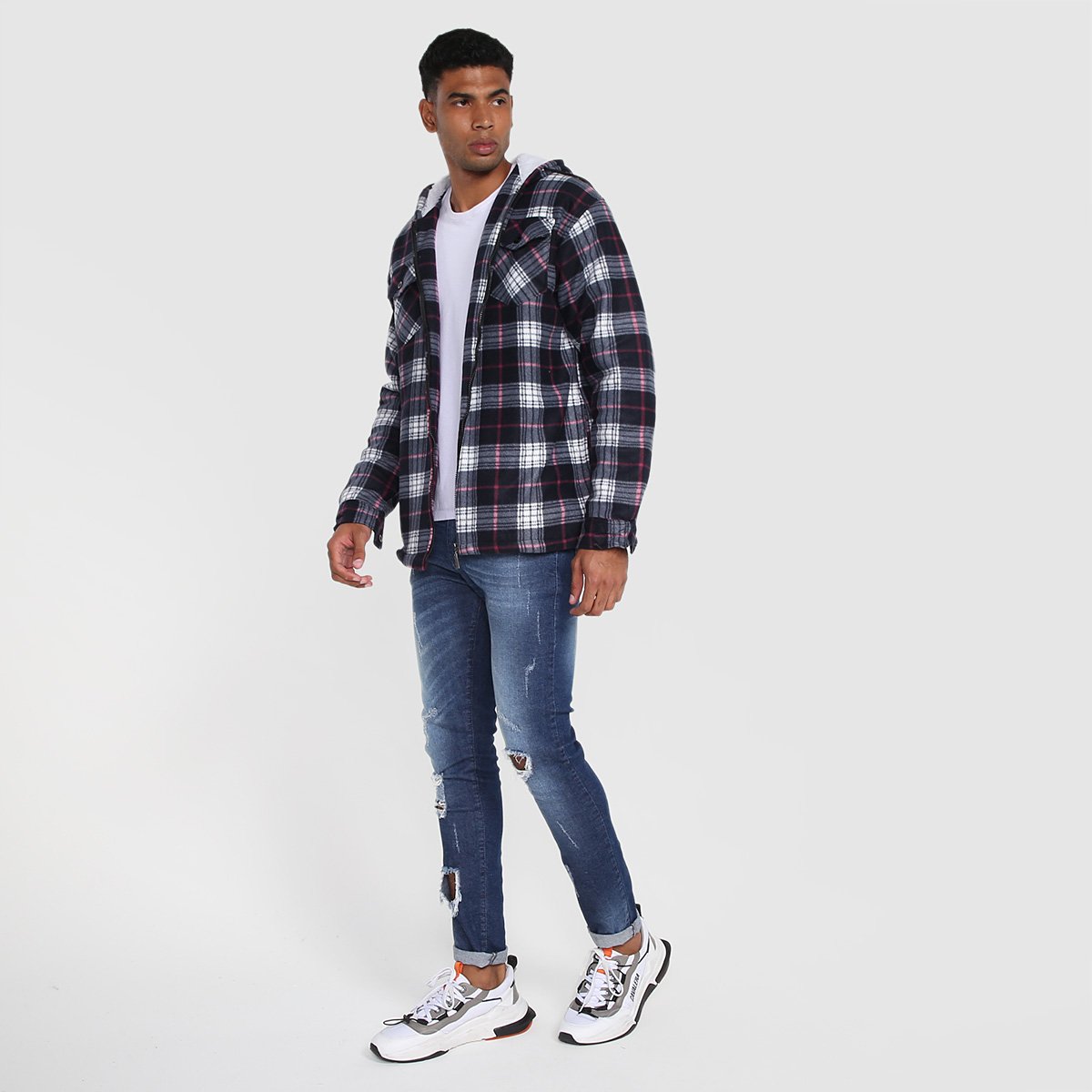 Jaqueta Xadrez Black River Com Capuz Masculina - 3