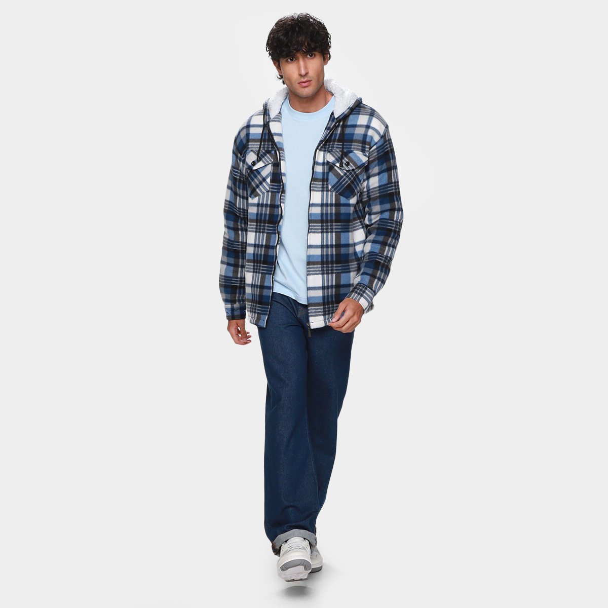 Jaqueta Xadrez Black River Com Capuz Masculina - 3