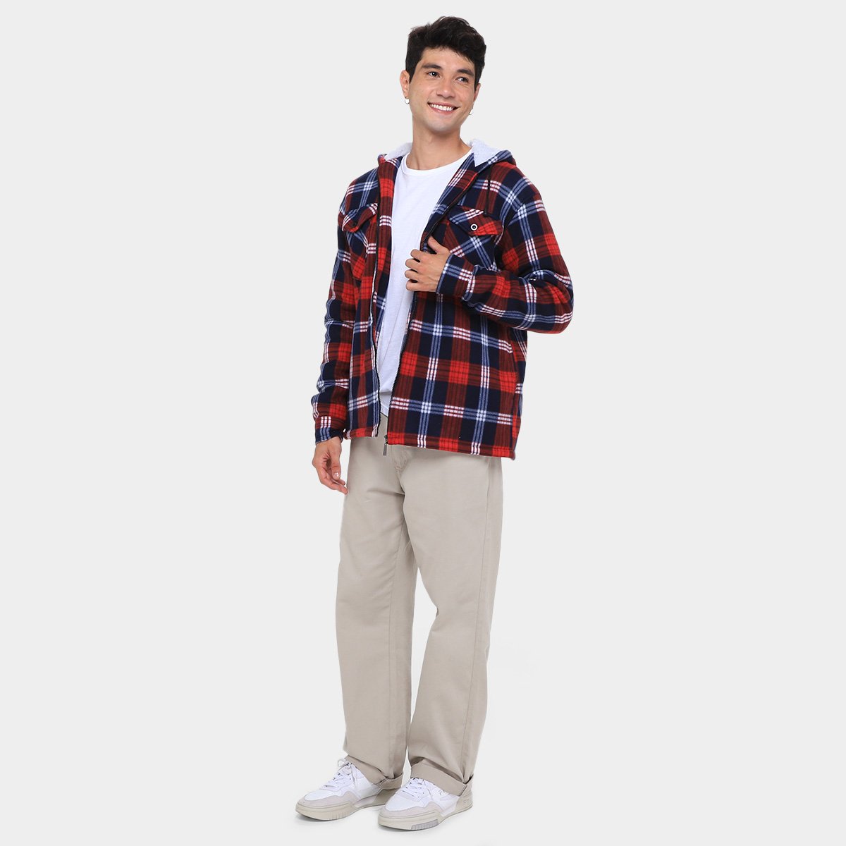 Jaqueta Xadrez Black River Com Capuz Masculina - 3