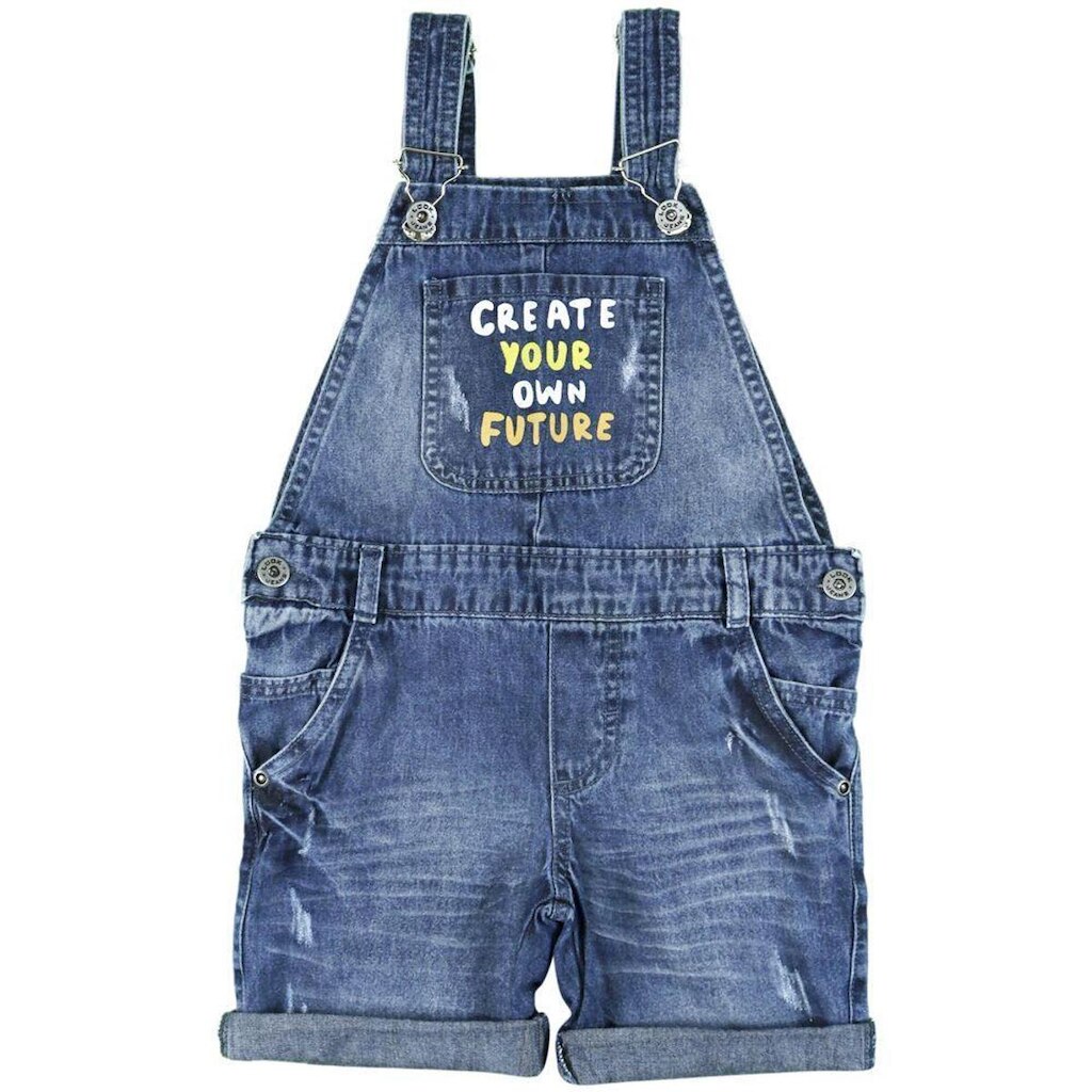 Jardineira Infantil Look Jeans Curta Jeans - 01 - UNICA