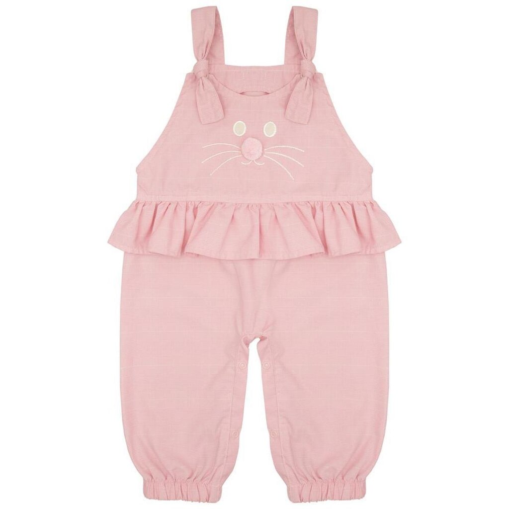 Jardineira Infantil Look Jeans Xadrez Rosa - ROSA - G