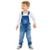 Jardineira Jeans Infantil Masculina Longa - Azul