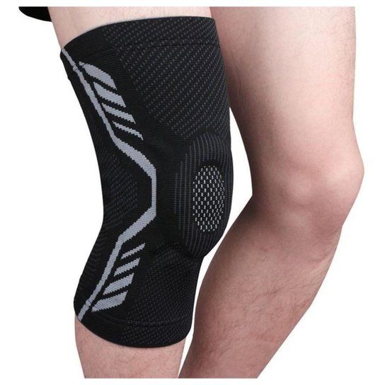 Joelheira Compressão C/ 4 Quatro Espiral De Metal E Silicone - Preto Menor preço em Joelheira Compressão C/ 4 Quatro Espiral De Metal E Silicone - Preto