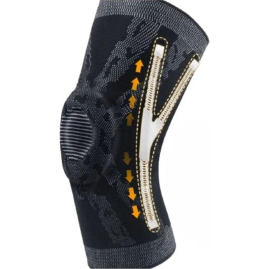 Joelheira Compressão C/ Espiral Flexível Em Y + Pad Silicone Estabilidade Articulada Futebol Vôlei - Preto Menor preço em Joelheira Compressão C/ Espiral Flexível Em Y + Pad Silicone Estabilidade Articulada Futebol Vôlei - Preto