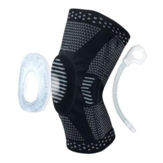 Joelheira De Compressão 3d - Com Silicone E Haste Flexível - Preto+Grafite Menor preço em Joelheira De Compressão 3d - Com Silicone E Haste Flexível - Preto+Grafite